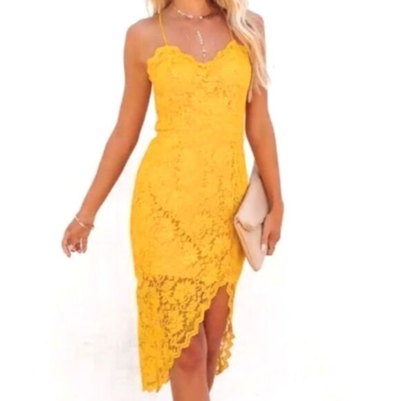 VICI Yellow Lace Dress - Picture 4 of 10